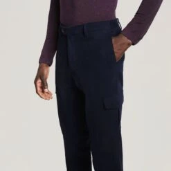 Blue Jona Brushed Cotton Modern Fit Cargo Chino Pants - Jack Victor 8 Blue Jona Brushed Cotton Modern Fit Cargo Chino Pants - Jack Victor -ETON Store JT214905 1551 OM1