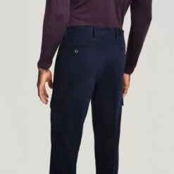 Blue Jona Brushed Cotton Modern Fit Cargo Chino Pants - Jack Victor 11 Blue Jona Brushed Cotton Modern Fit Cargo Chino Pants - Jack Victor -ETON Store JT214905 1551 OM4