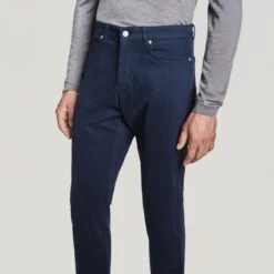Blue Jackie Brushed Cotton Modern Fit Five Pocket Pants - Jack Victor 7 Blue Jackie Brushed Cotton Modern Fit Five Pocket Pants - Jack Victor -ETON Store JT215604 1552 OM1