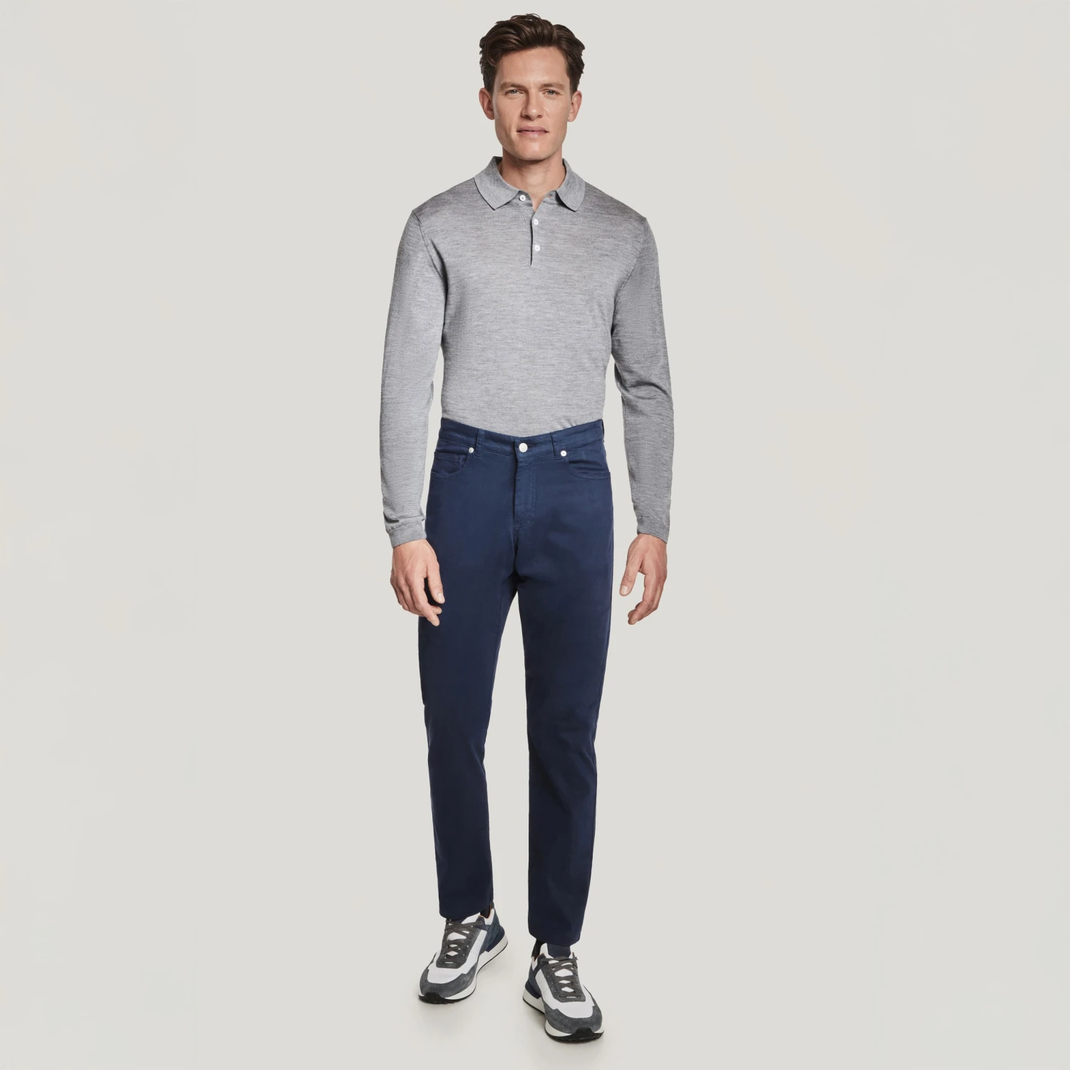 Blue Jackie Brushed Cotton Modern Fit Five Pocket Pants - Jack Victor 5 Blue Jackie Brushed Cotton Modern Fit Five Pocket Pants - Jack Victor - Image 3