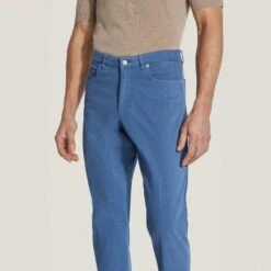 French Blue Jackie Brushed Cotton Modern Fit Five Pocket Pants - Jack Victor 7 French Blue Jackie Brushed Cotton Modern Fit Five Pocket Pants - Jack Victor -ETON Store JT215620L 1552 0006
