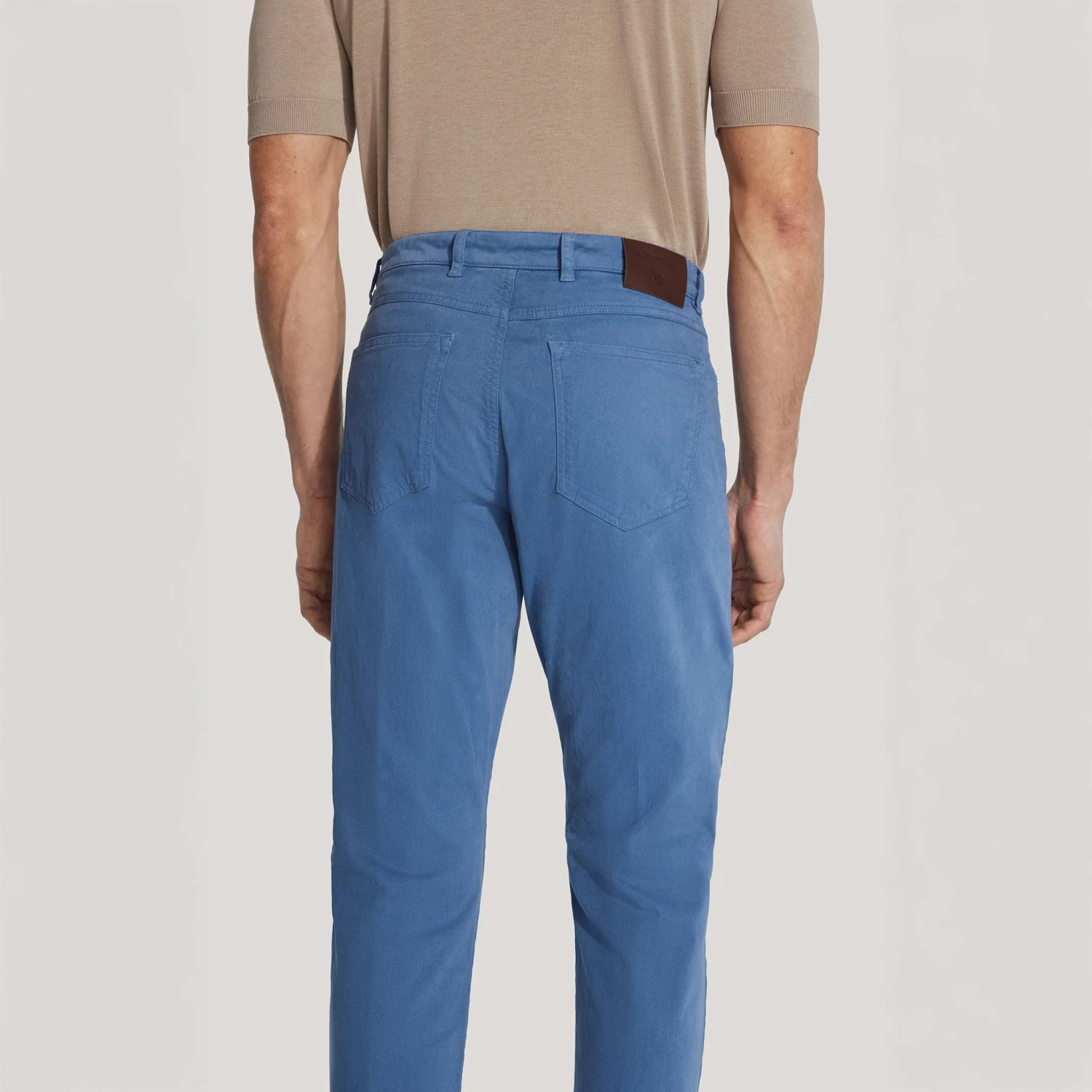 French Blue Jackie Brushed Cotton Modern Fit Five Pocket Pants - Jack Victor 5 French Blue Jackie Brushed Cotton Modern Fit Five Pocket Pants - Jack Victor - Image 3