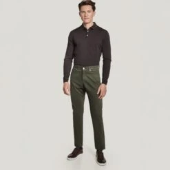 Green Jackie Brushed Cotton Modern Fit Five Pocket Pants - Jack Victor 8 Green Jackie Brushed Cotton Modern Fit Five Pocket Pants - Jack Victor -ETON Store JT215635 1552 OM2