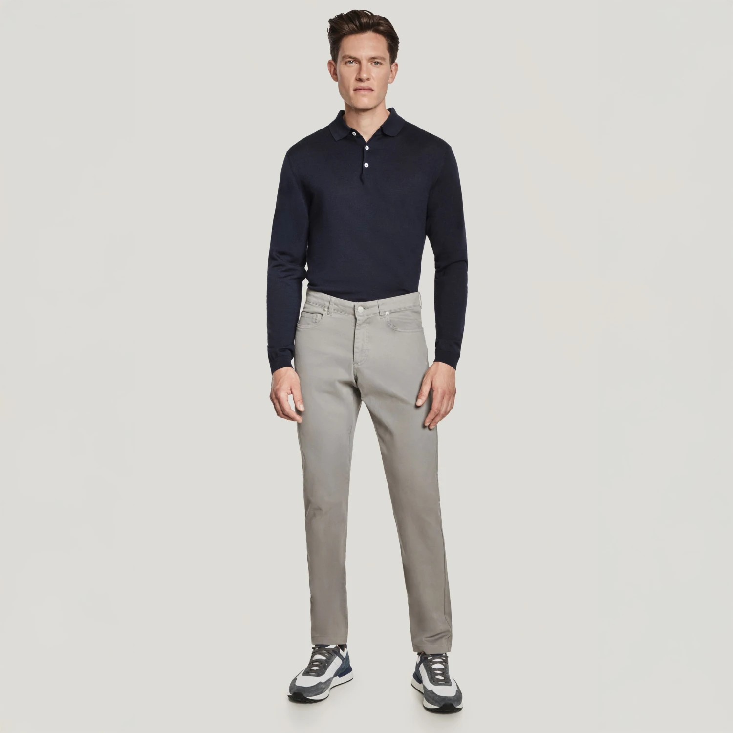 Putty Jackie Brushed Cotton Modern Fit Five Pocket Pants - Jack Victor 5 Putty Jackie Brushed Cotton Modern Fit Five Pocket Pants - Jack Victor - Image 3