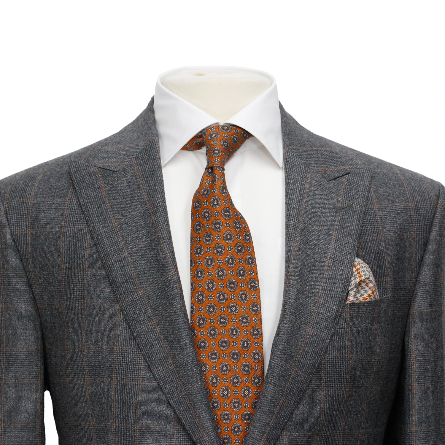 Gray Glen Check Peak Lapel - Edmund Contemporary Fit Wool Suit - Jack Victor 5 Gray Glen Check Peak Lapel - Edmund Contemporary Fit Wool Suit - Jack Victor - Image 3