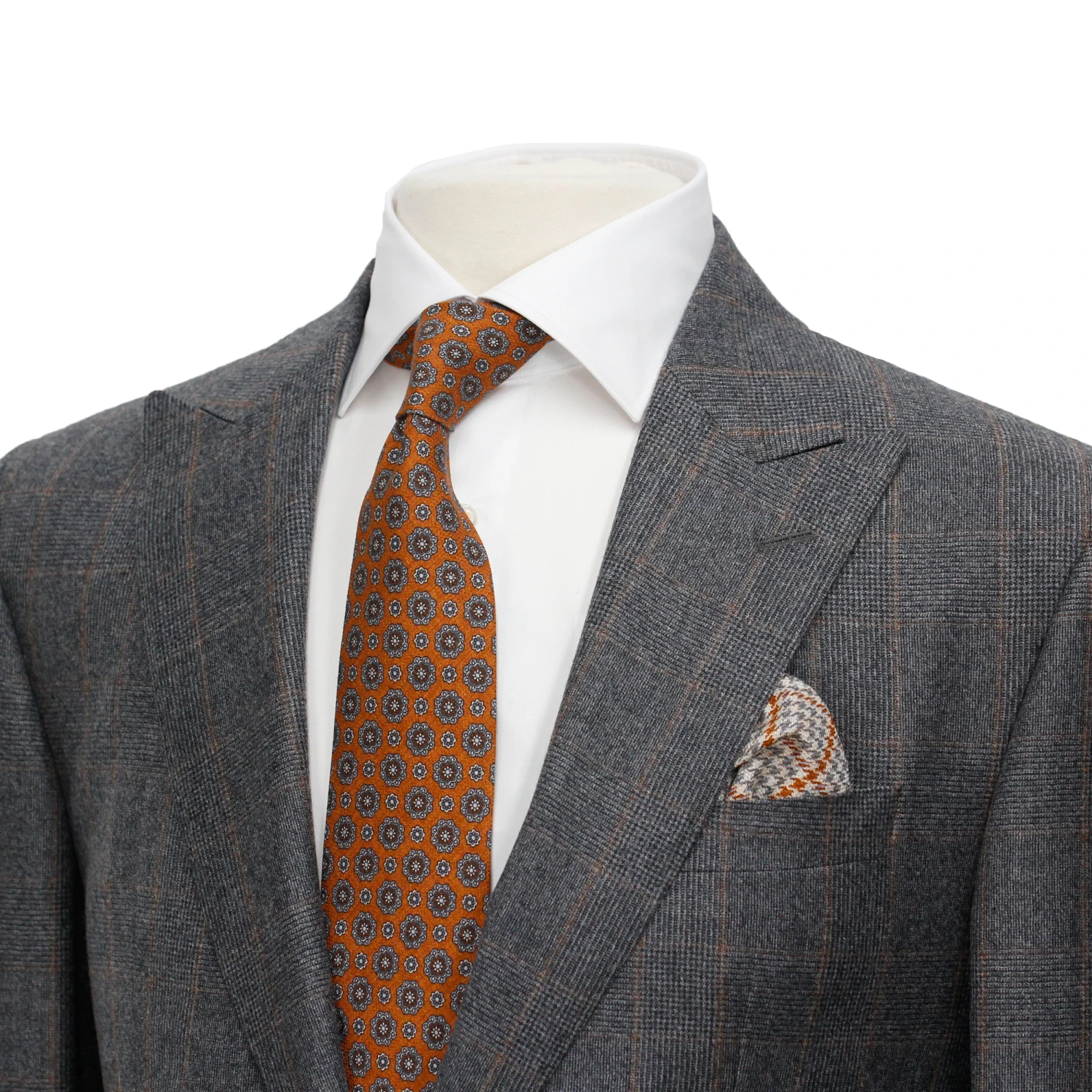 Gray Glen Check Peak Lapel - Edmund Contemporary Fit Wool Suit - Jack Victor 6 Gray Glen Check Peak Lapel - Edmund Contemporary Fit Wool Suit - Jack Victor - Image 4