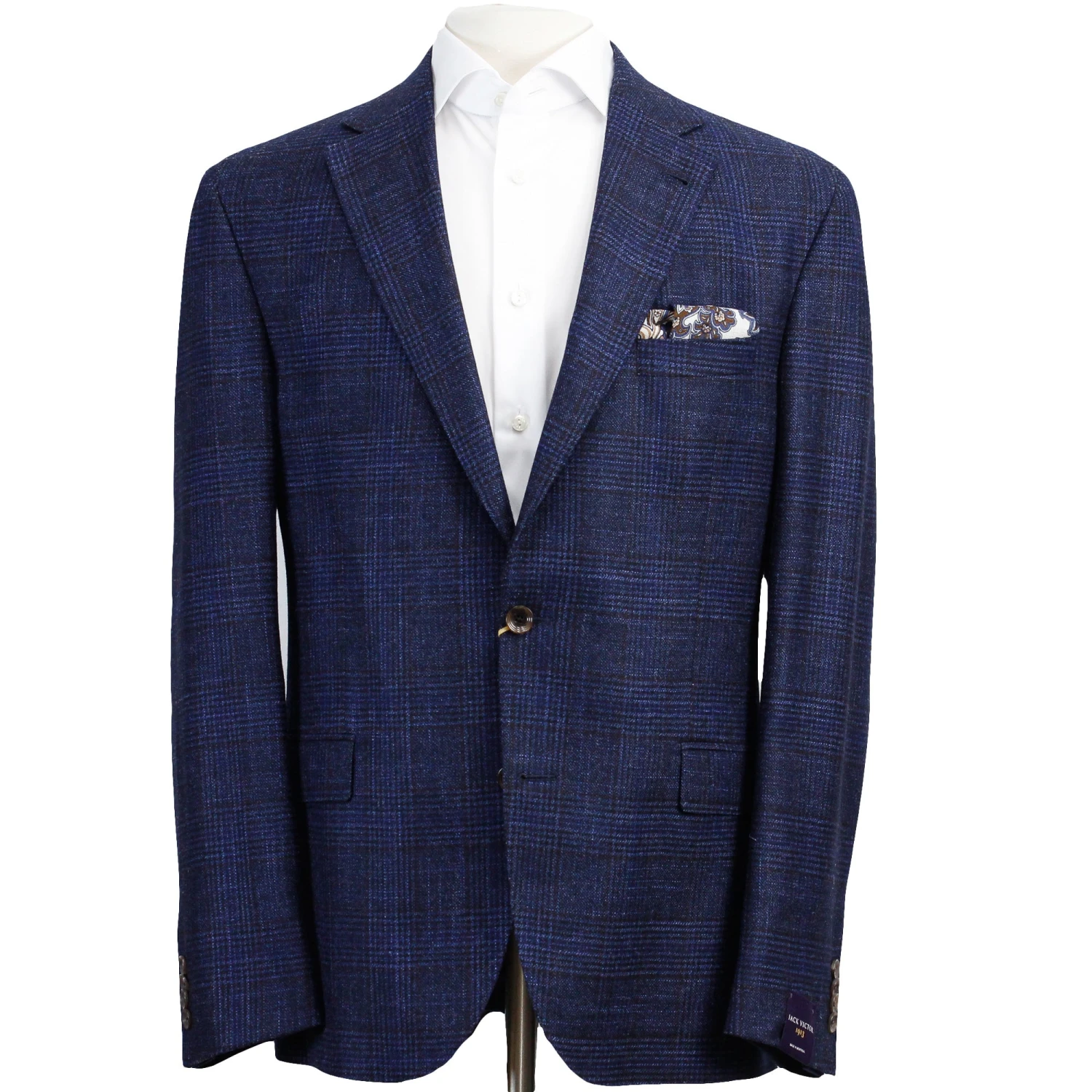 Blue Prince Of Wales Check McAllen Contemporary Fit Sport Coat - Jack Victor 3 Blue Prince Of Wales Check McAllen Contemporary Fit Sport Coat - Jack Victor