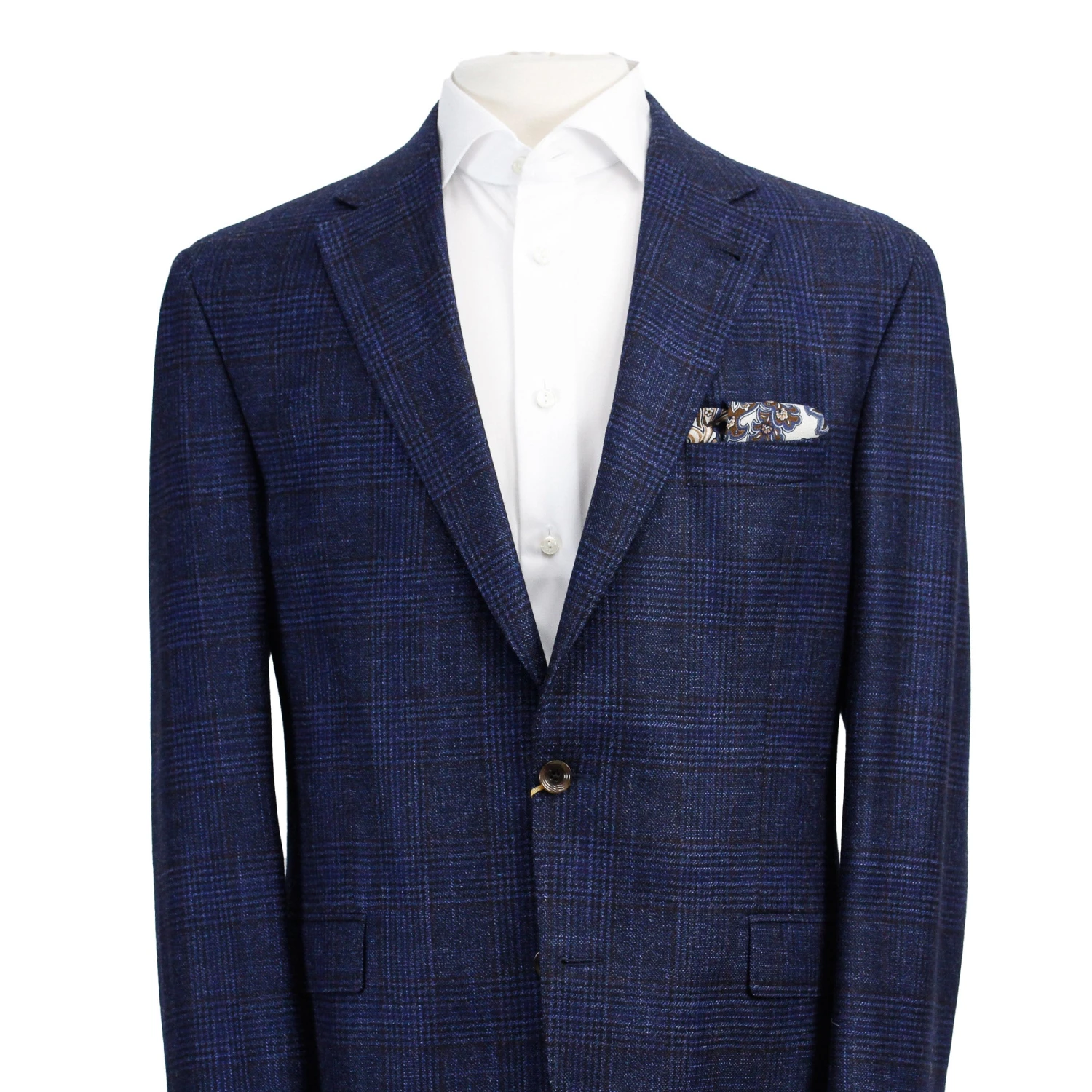 Blue Prince Of Wales Check McAllen Contemporary Fit Sport Coat - Jack Victor 5 Blue Prince Of Wales Check McAllen Contemporary Fit Sport Coat - Jack Victor - Image 3