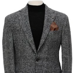 Gray Check Contemporary Fit Wool Silk Sport Jacket - Jack Victor 10 Gray Check Contemporary Fit Wool Silk Sport Jacket - Jack Victor -ETON Store JVC10784 1