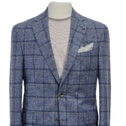 Light Blue Windowpane McAllen Contemporary Fit Alpaca-Wool Sport Jacket - Jack Victor 12 Light Blue Windowpane McAllen Contemporary Fit Alpaca-Wool Sport Jacket - Jack Victor -ETON Store JVC10964 MCALLEN 2