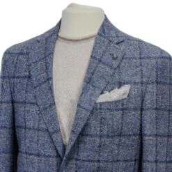 Light Blue Windowpane McAllen Contemporary Fit Alpaca-Wool Sport Jacket - Jack Victor 11 Light Blue Windowpane McAllen Contemporary Fit Alpaca-Wool Sport Jacket - Jack Victor -ETON Store JVC10964 MCALLEN 5