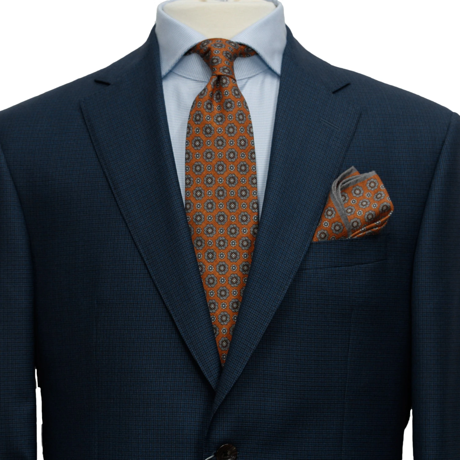 Blue Micro Check Century Classic Fit Suit - Jack Victor 5 Blue Micro Check Century Classic Fit Suit - Jack Victor - Image 3