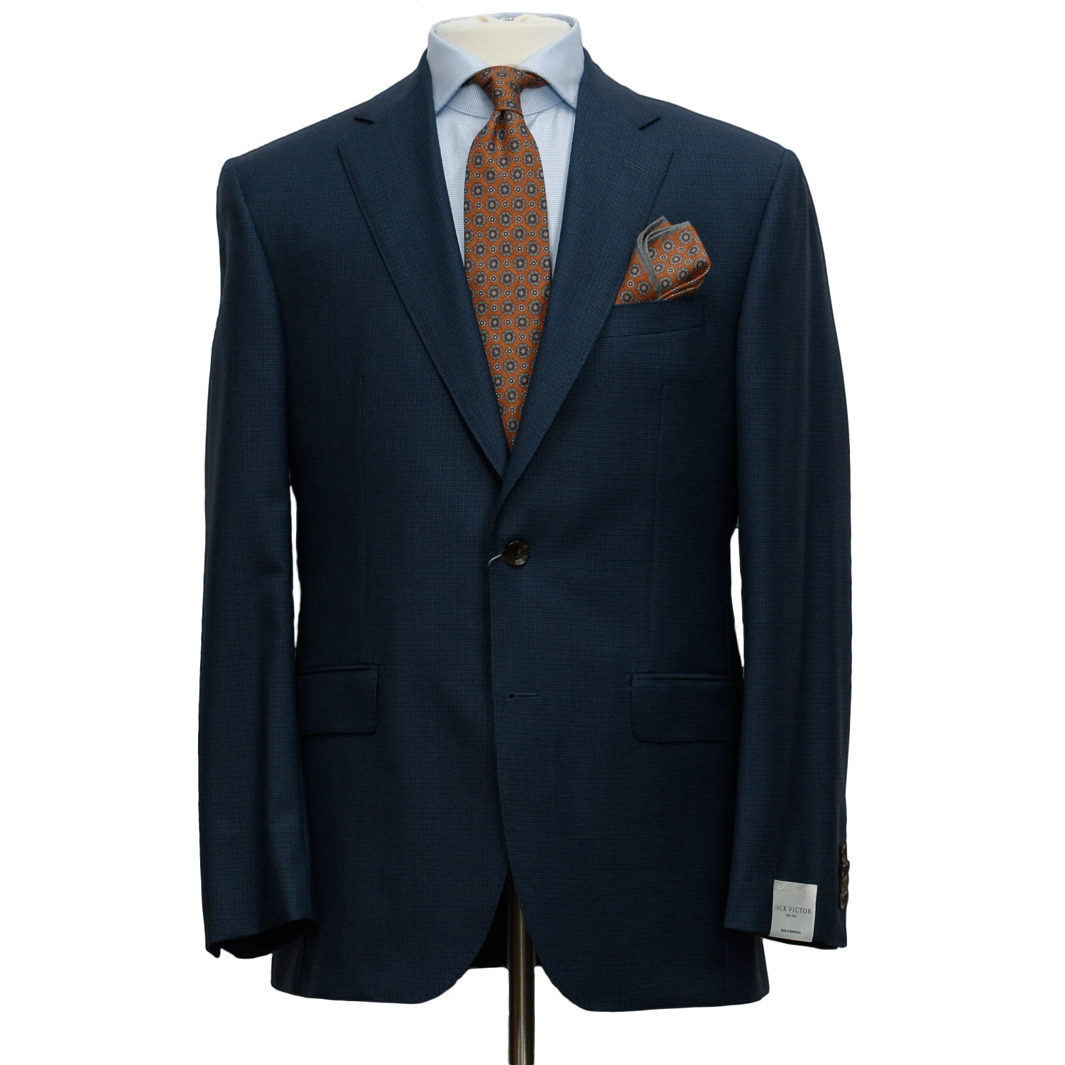 Blue Micro Check Century Classic Fit Suit - Jack Victor 3 Blue Micro Check Century Classic Fit Suit - Jack Victor