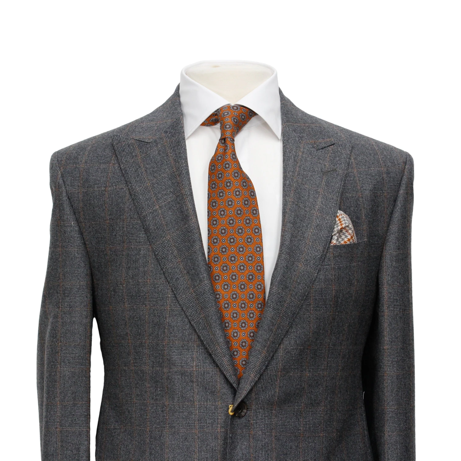 Gray Glen Check Peak Lapel - Edmund Contemporary Fit Wool Suit - Jack Victor 4 Gray Glen Check Peak Lapel - Edmund Contemporary Fit Wool Suit - Jack Victor - Image 2