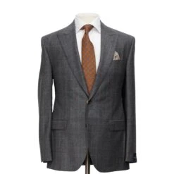 Gray Glen Check Peak Lapel - Edmund Contemporary Fit Wool Suit - Jack Victor