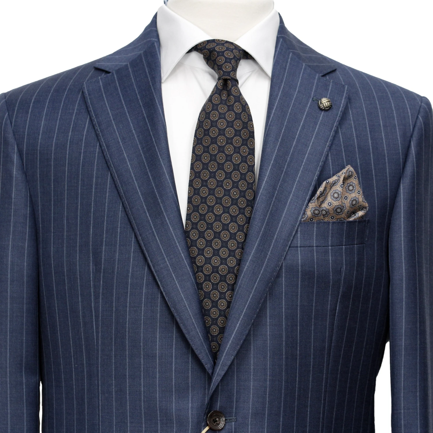 Mid-Blue Pinstripe Essence Modern Fit Suit - Jack Victor 5 Mid-Blue Pinstripe Essence Modern Fit Suit - Jack Victor - Image 3