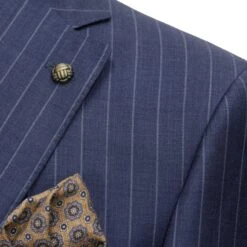 Mid-Blue Pinstripe Essence Modern Fit Suit - Jack Victor 12 Mid-Blue Pinstripe Essence Modern Fit Suit - Jack Victor -ETON Store JVC30615 4