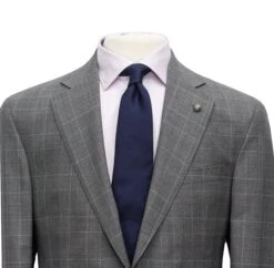 Gray Fine Prince Of Wales Check Mason Contemporary Fit Suit - Jack Victor 10 Gray Fine Prince Of Wales Check Mason Contemporary Fit Suit - Jack Victor -ETON Store JVC30750 2