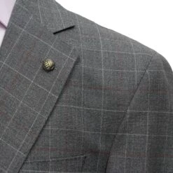 Gray Fine Prince Of Wales Check Mason Contemporary Fit Suit - Jack Victor 12 Gray Fine Prince Of Wales Check Mason Contemporary Fit Suit - Jack Victor -ETON Store JVC30750 4