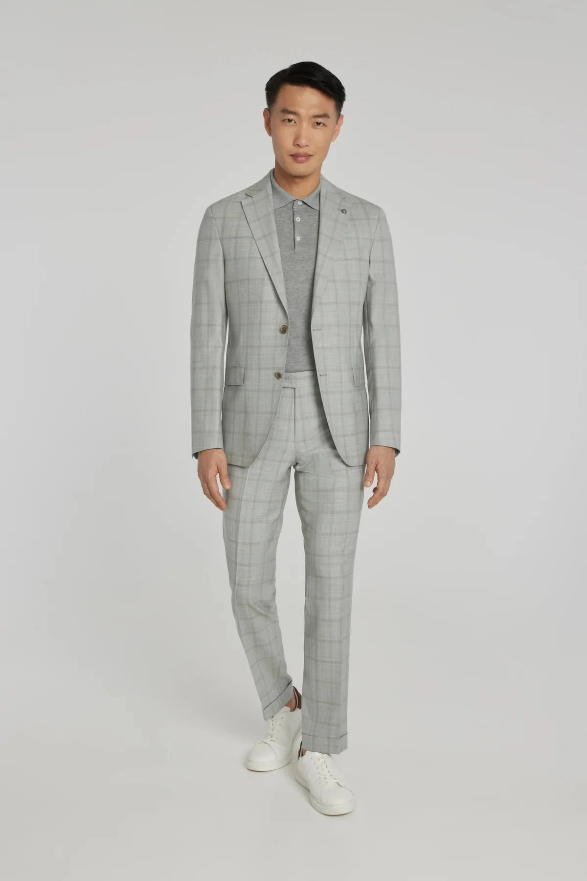 Light Grey Subtle Windowpane Check McAllen Contemporary Fit Suit - Jack Victor 6 Light Grey Subtle Windowpane Check McAllen Contemporary Fit Suit - Jack Victor - Image 4