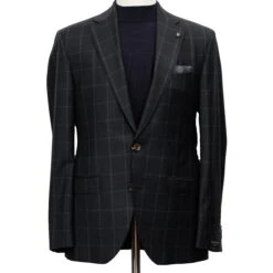 Charcoal Windowpane Check Essence Modern Fit - Jack Victor 1913 11 Charcoal Windowpane Check Essence Modern Fit - Jack Victor 1913 -ETON Store JVC39205