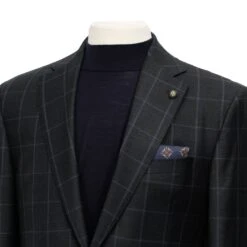Charcoal Windowpane Check Essence Modern Fit - Jack Victor 1913 12 Charcoal Windowpane Check Essence Modern Fit - Jack Victor 1913 -ETON Store JVC39205 4