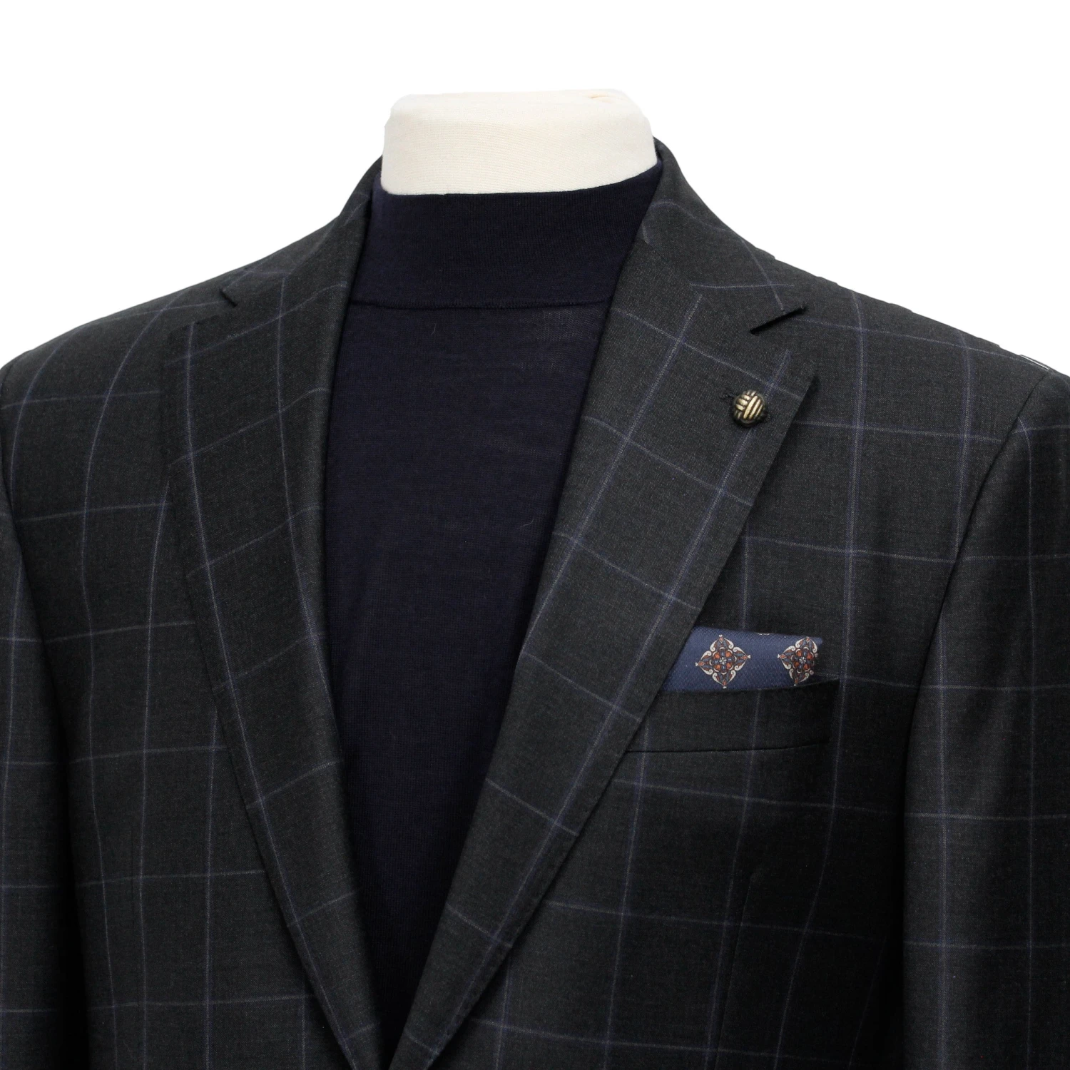 Charcoal Windowpane Check Essence Modern Fit - Jack Victor 1913 6 Charcoal Windowpane Check Essence Modern Fit - Jack Victor 1913 - Image 4