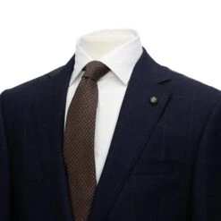 Navy Check Uptown Slim Fit Wool Suit - Jack Victor 16 Navy Check Uptown Slim Fit Wool Suit - Jack Victor -ETON Store JVC39232 4
