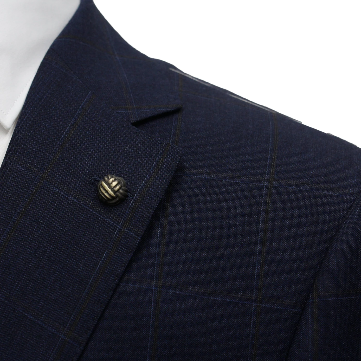 Navy Check Uptown Slim Fit Wool Suit - Jack Victor 10 Navy Check Uptown Slim Fit Wool Suit - Jack Victor - Image 8