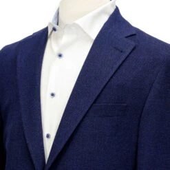 Blue Basketweave Hampton Contemporary Fit Unconstructed Sport Jacket - Jack Victor 10 Blue Basketweave Hampton Contemporary Fit Unconstructed Sport Jacket - Jack Victor -ETON Store Jack Victor Blue Checked Sport UNCONSTRUCTED Jacket 4