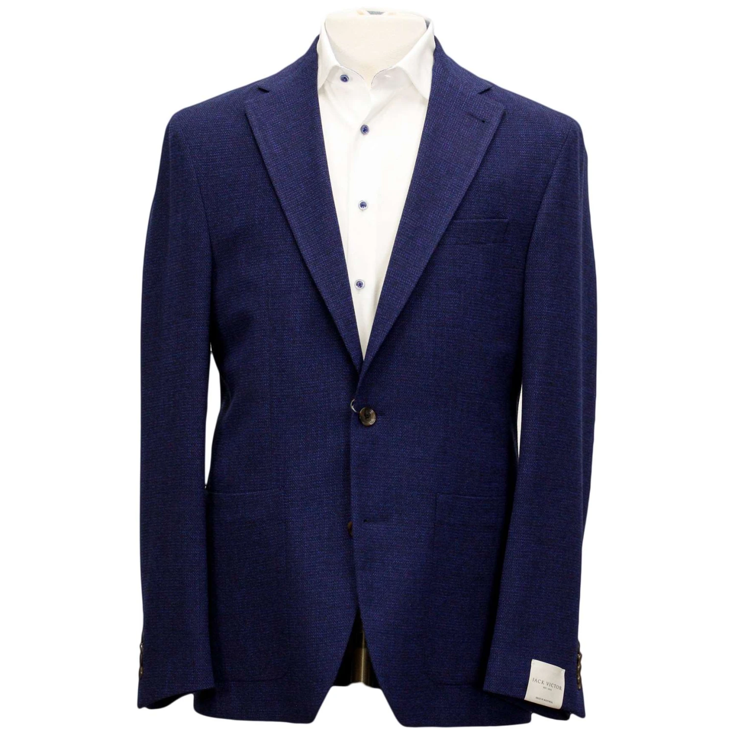 Blue Basketweave Hampton Contemporary Fit Unconstructed Sport Jacket - Jack Victor 3 Blue Basketweave Hampton Contemporary Fit Unconstructed Sport Jacket - Jack Victor
