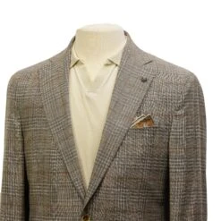 Taupe Check Loro Piana Wool/Silk/Linen Hampton Contemporary Fit Comfortwear Blazer - Jack Victor 15 Taupe Check Loro Piana Wool/Silk/Linen Hampton Contemporary Fit Comfortwear Blazer - Jack Victor -ETON Store Jack Victor C1589 HAMPTON 4