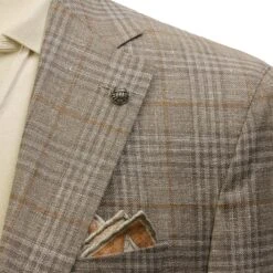 Taupe Check Loro Piana Wool/Silk/Linen Hampton Contemporary Fit Comfortwear Blazer - Jack Victor 11 Taupe Check Loro Piana Wool/Silk/Linen Hampton Contemporary Fit Comfortwear Blazer - Jack Victor -ETON Store Jack Victor C1589 HAMPTON 6