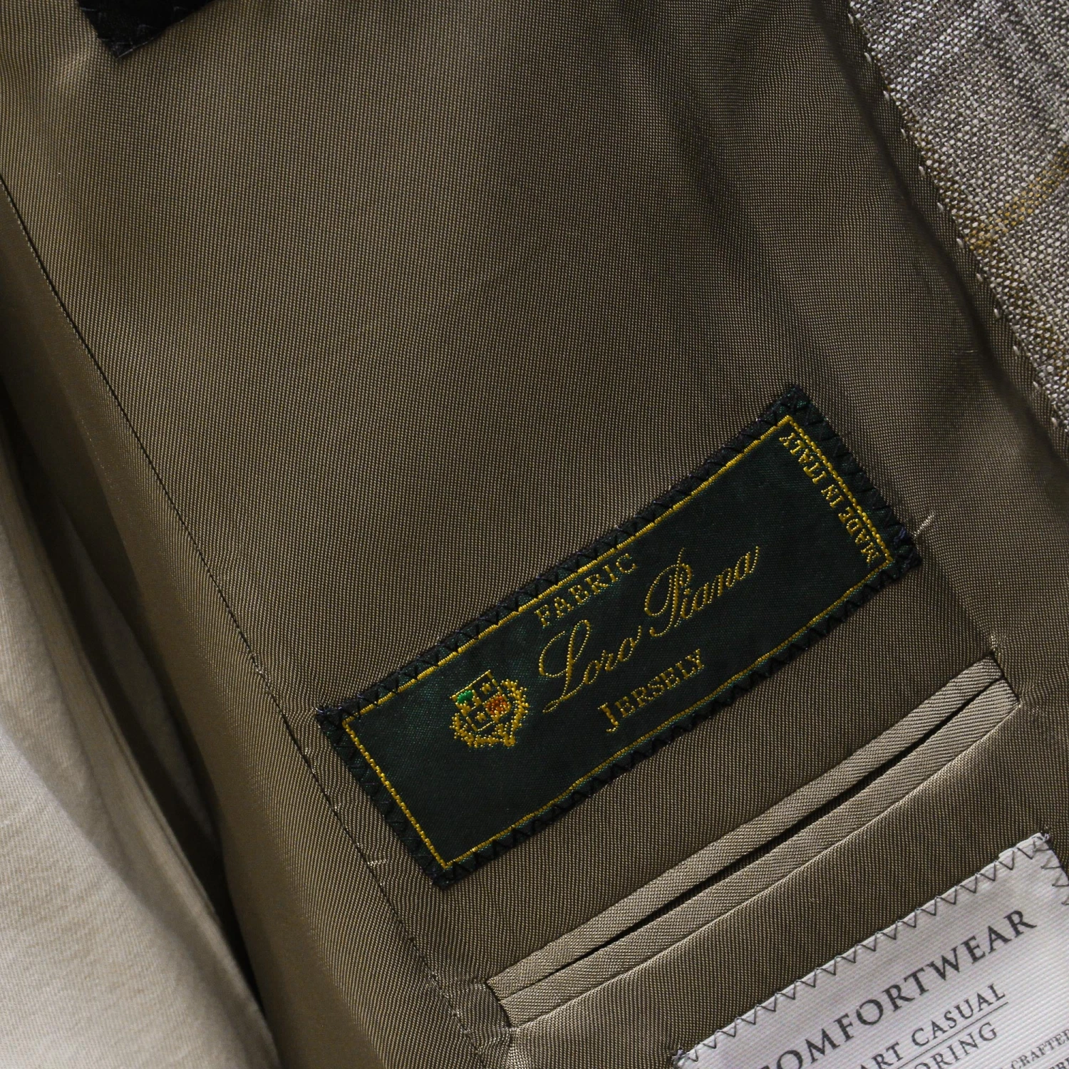 Taupe Check Loro Piana Wool/Silk/Linen Hampton Contemporary Fit Comfortwear Blazer - Jack Victor 7 Taupe Check Loro Piana Wool/Silk/Linen Hampton Contemporary Fit Comfortwear Blazer - Jack Victor - Image 5