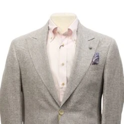Light Gray Linen/Silk/Cotton Peak Lapel Morgan Contemporary Fit Sport Jacket - Jack Victor 1913 11 Light Gray Linen/Silk/Cotton Peak Lapel Morgan Contemporary Fit Sport Jacket - Jack Victor 1913 -ETON Store Jack Victor JVC11025 MORGAN 2
