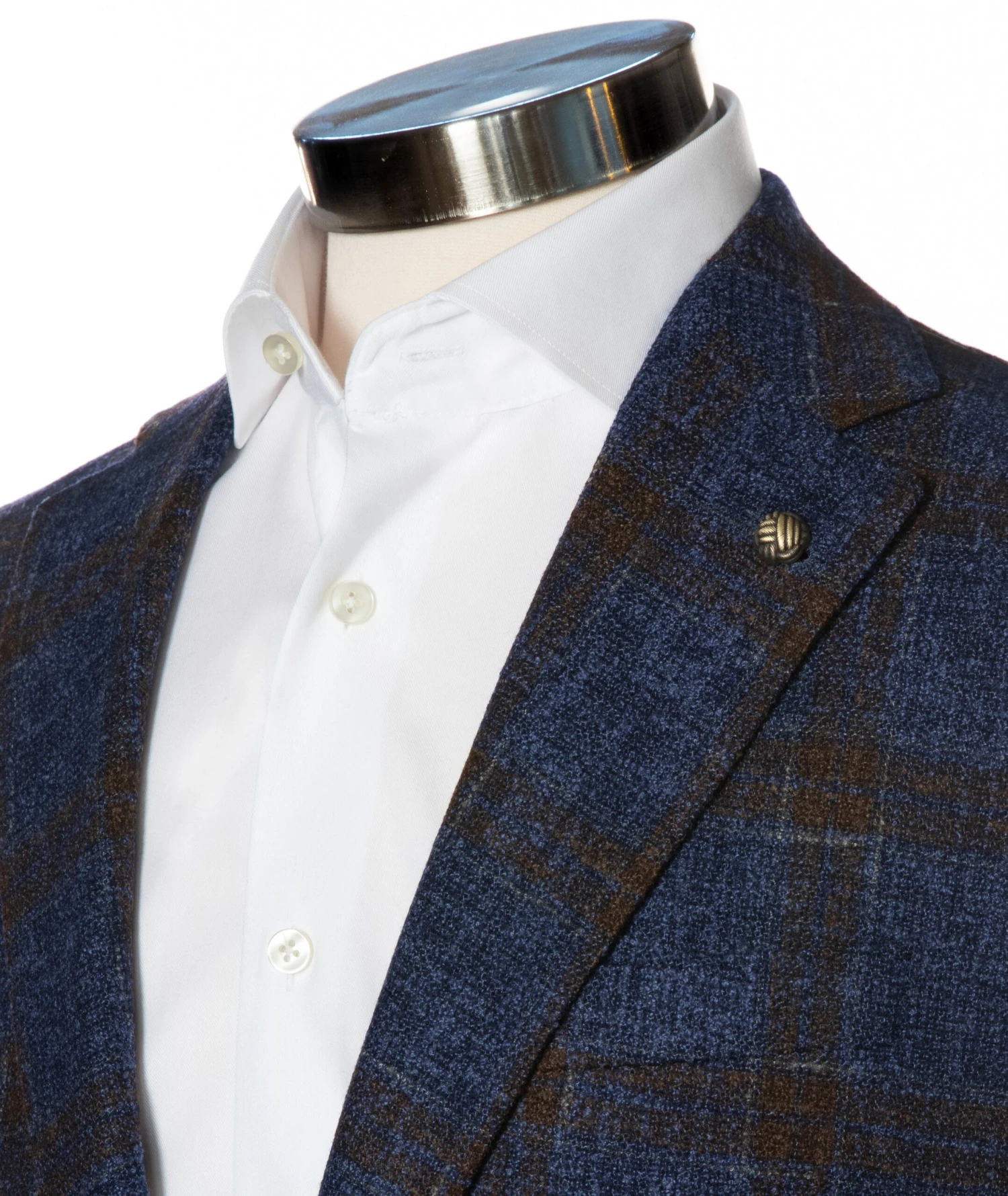 Blue With Brown Glen Check McAllen Contemporary Fit Sport Coat 4 Blue With Brown Glen Check McAllen Contemporary Fit Sport Coat - Image 2