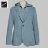 Laser Cut Denim Blue Cotton Hybrid Sport Jacket - ELEVENTY
