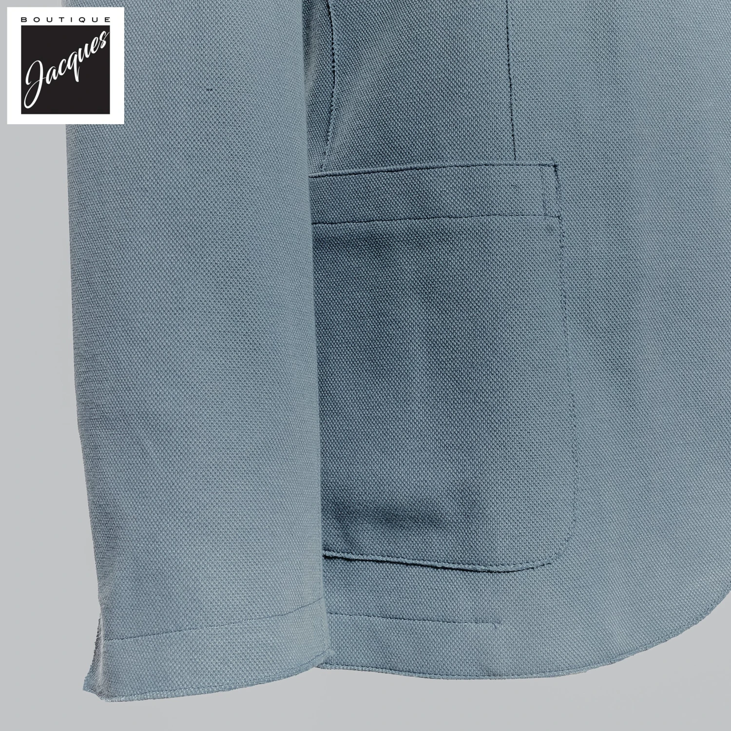 Laser Cut Denim Blue Cotton Hybrid Sport Jacket - ELEVENTY 8 Laser Cut Denim Blue Cotton Hybrid Sport Jacket - ELEVENTY - Image 6