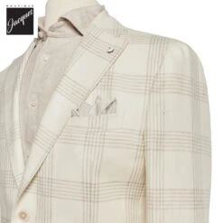 Cream Check Linen Wool Contemporary Fit Sport Jacket - L.B.M 1911 7 Cream Check Linen Wool Contemporary Fit Sport Jacket - L.B.M 1911 -ETON Store L.B.M191152060 01 2