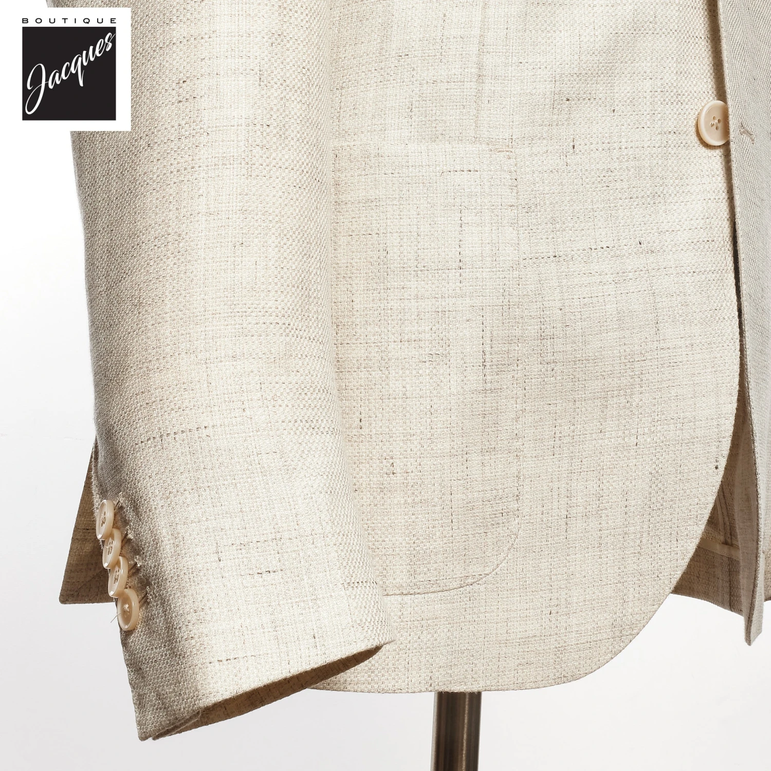 Oatmeal Linen Contemporary Fit Sport Jacket - L.B.M 1911 5 Oatmeal Linen Contemporary Fit Sport Jacket - L.B.M 1911 - Image 3
