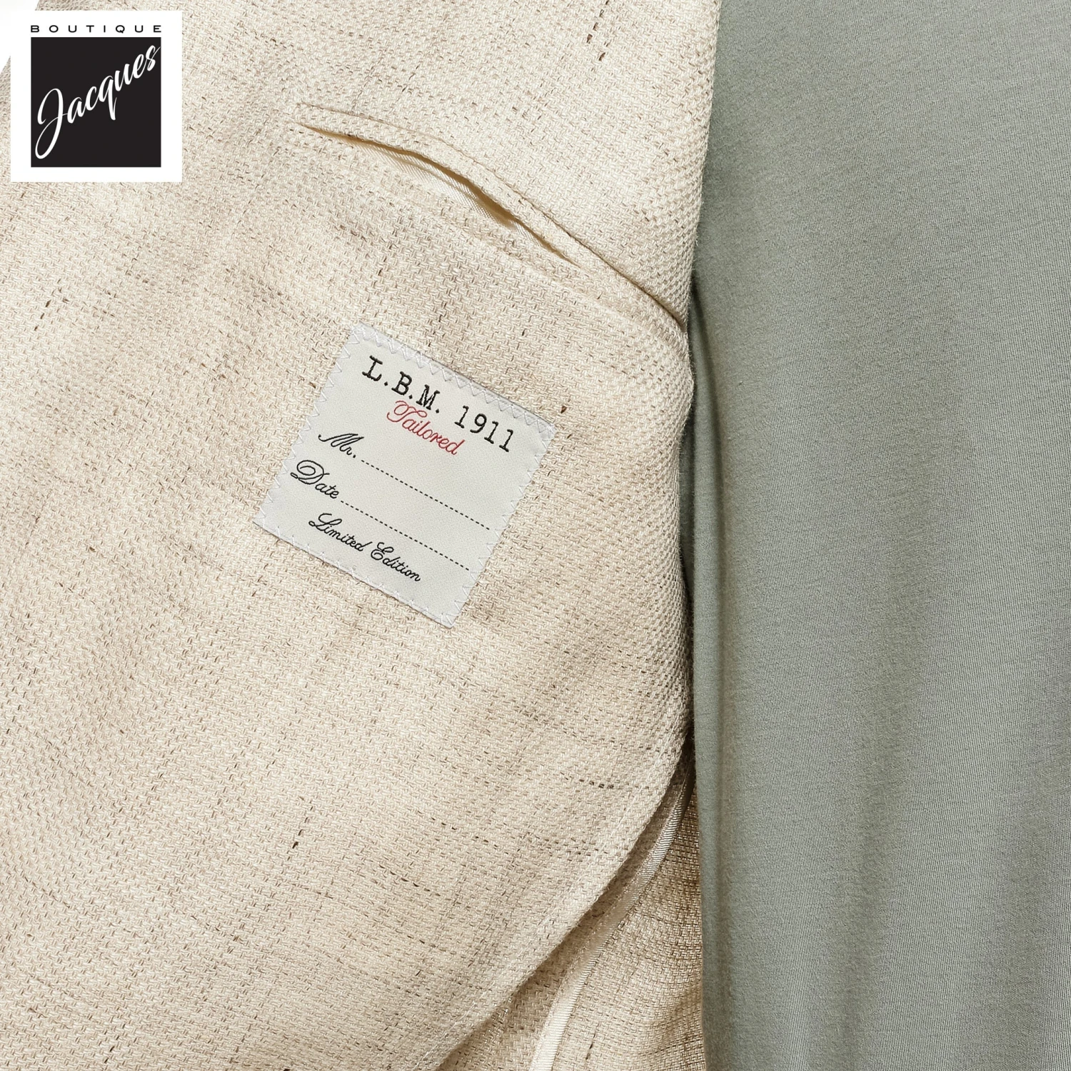 Oatmeal Linen Contemporary Fit Sport Jacket - L.B.M 1911 6 Oatmeal Linen Contemporary Fit Sport Jacket - L.B.M 1911 - Image 4