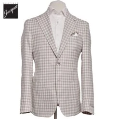 Oatmeal Check Cotton Contemporary Fit Sport Jacket - L.B.M 1911