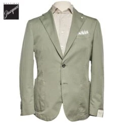 Green Cotton Stretch Unconstructed Jacket - LBM 1911