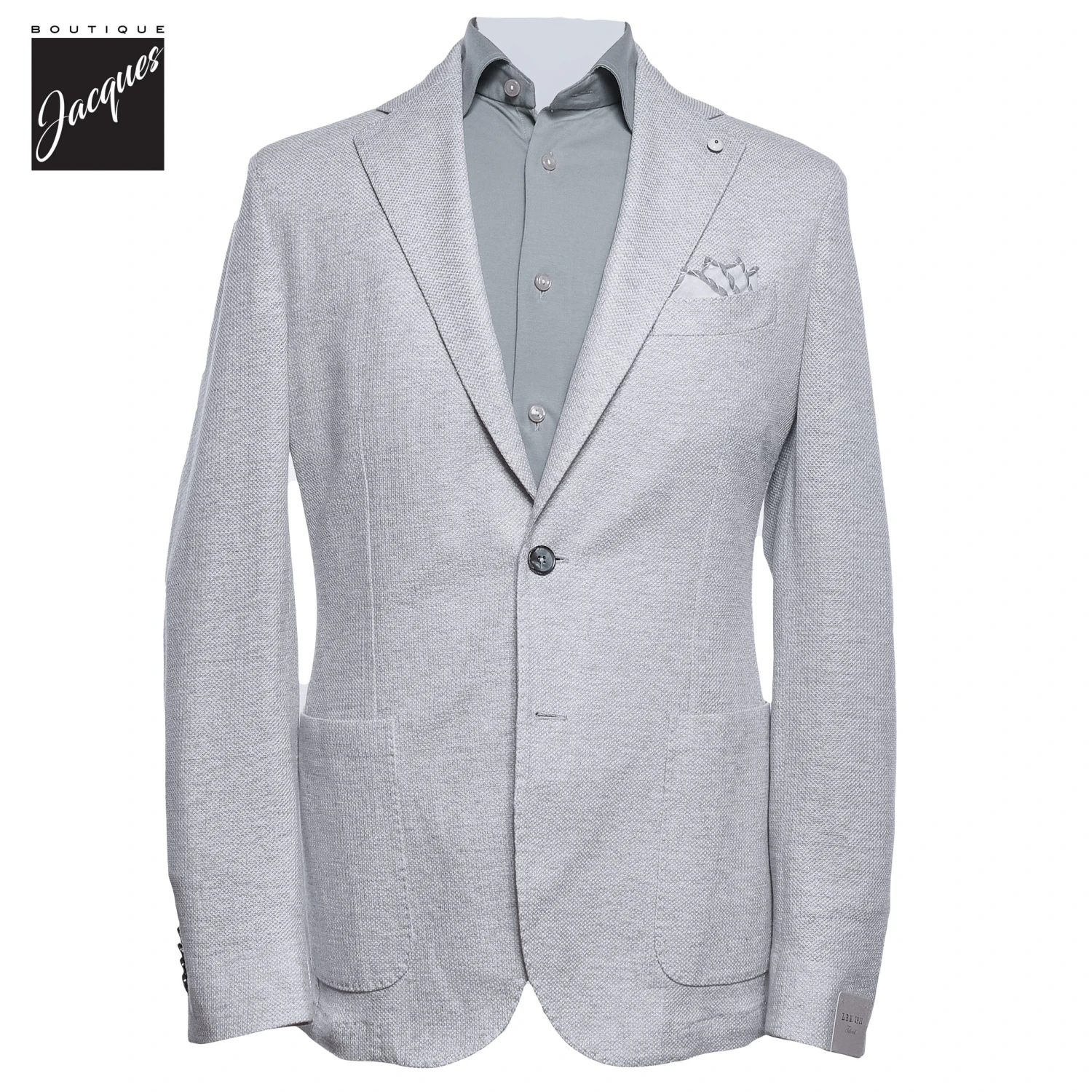 Ice Gray Linen-Cotton Jersey Unconstructed Sport Jacket - L.B.M 1911 5 Ice Gray Linen-Cotton Jersey Unconstructed Sport Jacket - L.B.M 1911 - Image 3