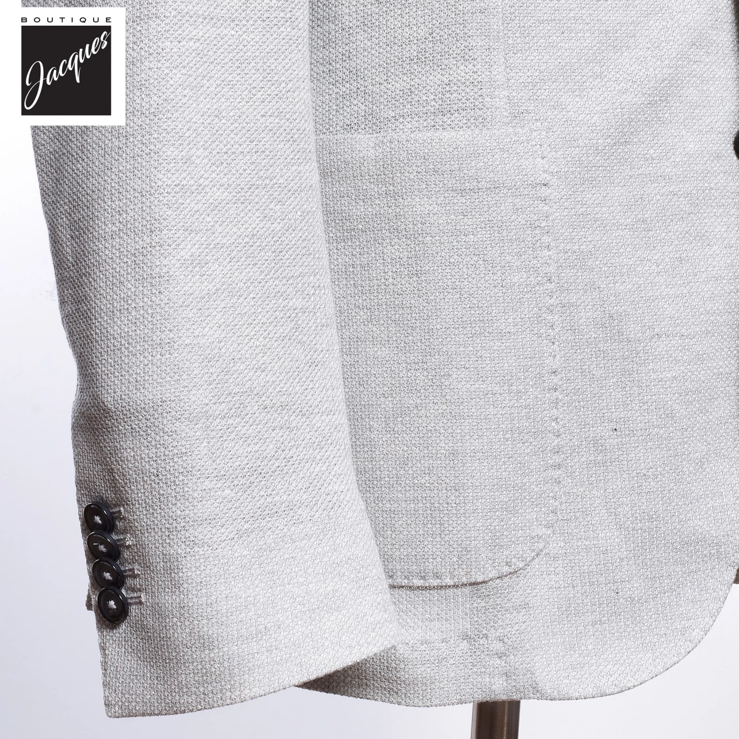 Ice Gray Linen-Cotton Jersey Unconstructed Sport Jacket - L.B.M 1911 6 Ice Gray Linen-Cotton Jersey Unconstructed Sport Jacket - L.B.M 1911 - Image 4