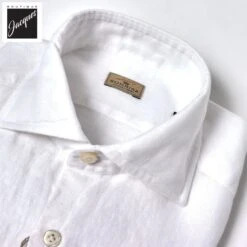 White Garment-Dyed Linen Modern Fit Casual Shirt - SONRISA 8 White Garment-Dyed Linen Modern Fit Casual Shirt - SONRISA -ETON Store L17 H1102 01 3