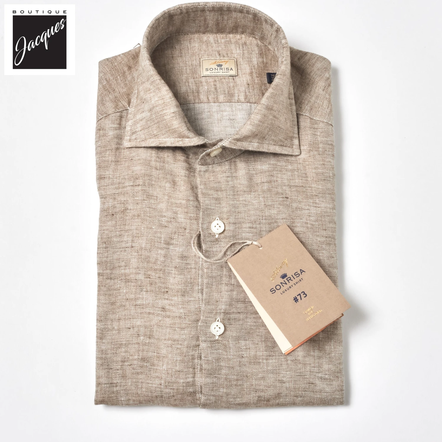 Coffee Brown Garment-Dyed Linen Modern Fit Casual Shirt - SONRISA 3 Coffee Brown Garment-Dyed Linen Modern Fit Casual Shirt - SONRISA