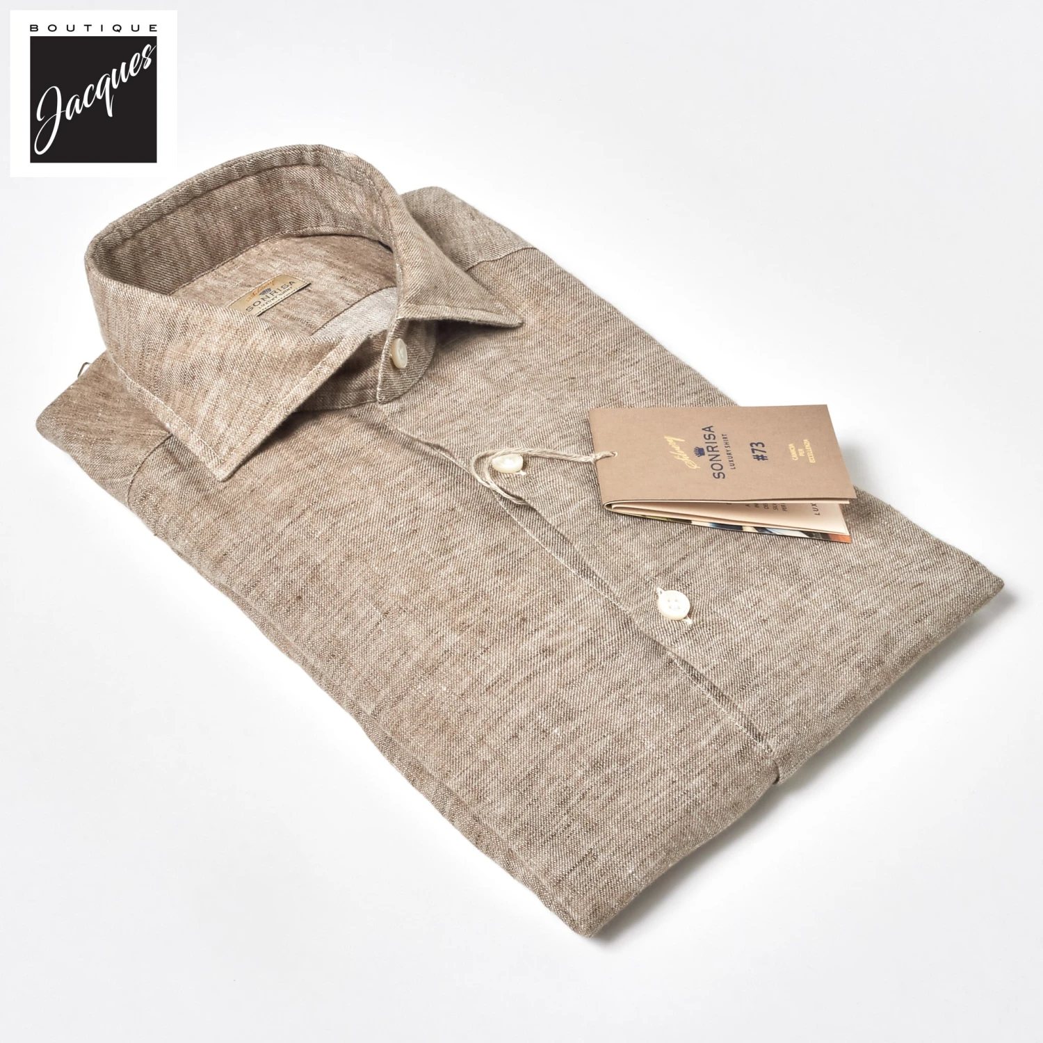 Coffee Brown Garment-Dyed Linen Modern Fit Casual Shirt - SONRISA 6 Coffee Brown Garment-Dyed Linen Modern Fit Casual Shirt - SONRISA - Image 4