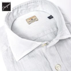 Ice Gray Linen Modern Fit Casual Shirt - SONRISA 6 Ice Gray Linen Modern Fit Casual Shirt - SONRISA -ETON Store L17 M256 02 16