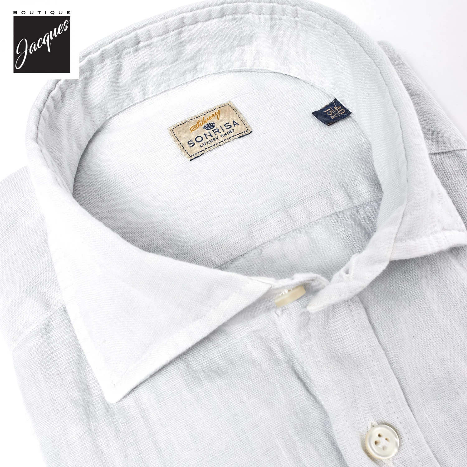Ice Gray Linen Modern Fit Casual Shirt - SONRISA 4 Ice Gray Linen Modern Fit Casual Shirt - SONRISA - Image 2